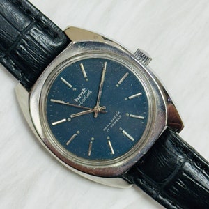 Vintage HMT Ashok Blue Dial Hand Winding {self winding} Men&#39;s Watch Movement 17 jewels