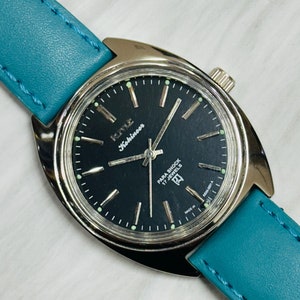 Vintage HMT Kohinoor Black Dial Hand Winding {self winding} Men&#39;s Watch Movement 17 jewels
