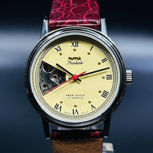 Rare vintage Original HMT Jhalak Mechanical Hand-winding 17Jewels Cream  Dial ,Men&#39;s Wrist Watch