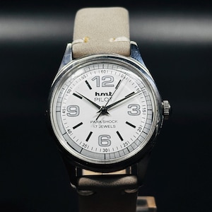 Vintage HMT Pilot White  Dial Hand Winding {self winding} Men&#39;s Watch Movement 17 jewels