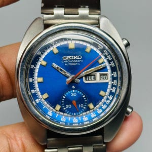 Preowned Rare Vintage Blue Seiko 6139-6012 Bruce Lee CHRONOGRAPH AUTOMATIC Men&#39;s WATCH
