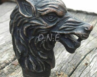 Antique Wolf Head Handle Only For Cane Walking Stick Amazing Vintage Design Best Gift