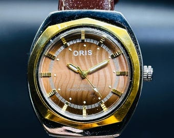 Vintage Oris Copper Dial Men's Watch: Swiss Made 17 Jewels