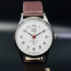 Vintage HMT Janata Watch White Dial Hand Winding {self winding} Men&#39;s Watch Movement 17 jewels