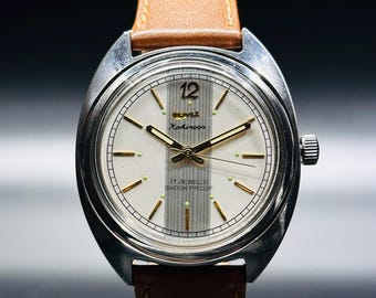 Vintage HMT Kohinoor Men's Watch: Silver Dial, Hand Winding, 17 Jewels