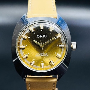 Oris Vintage Oldest Gold- Brown Dial, 17 Jewels FHF Movement ST-96 [Self Winding]Swiss Made , Men&#39;s Wrist Watch,
