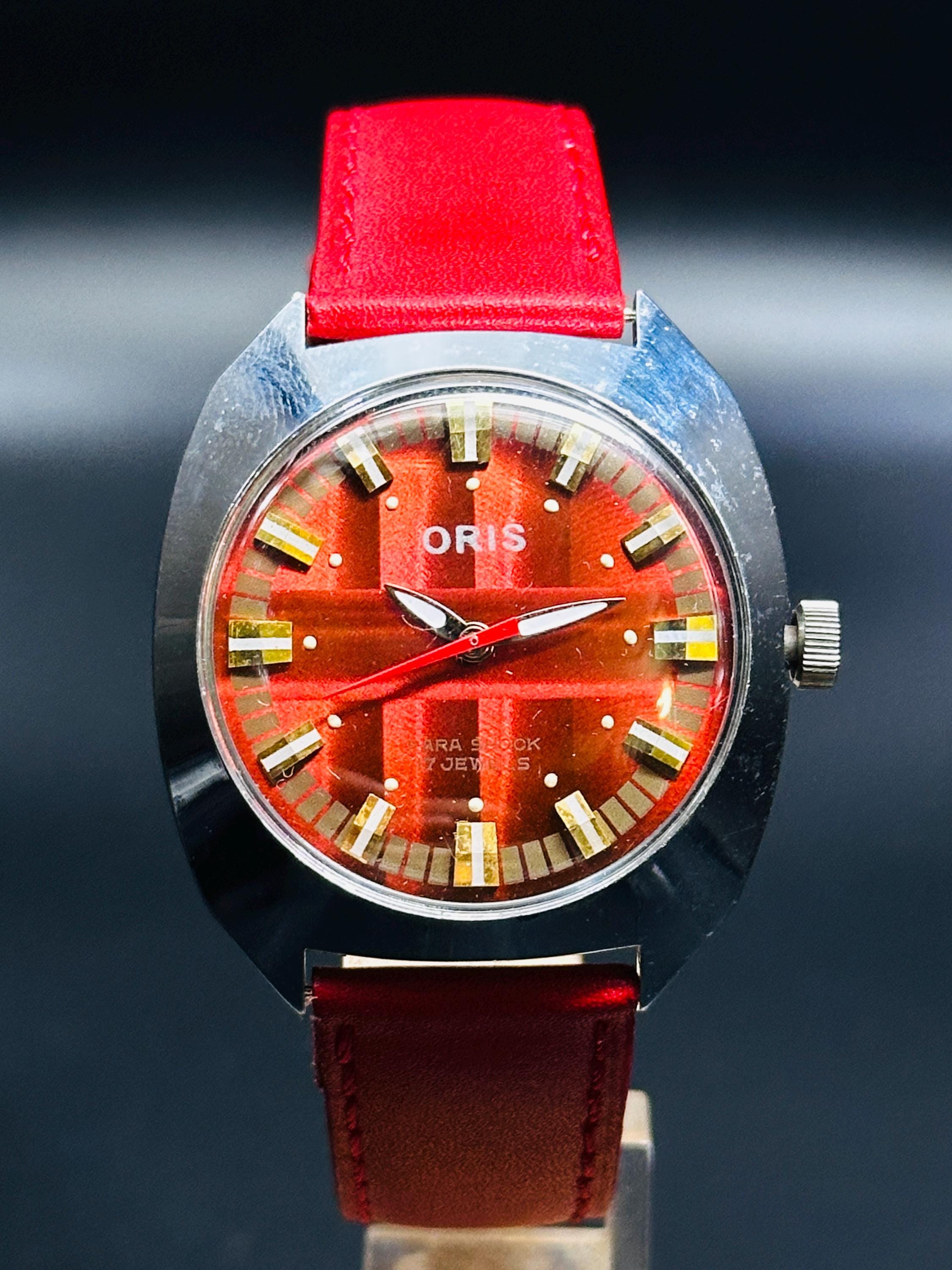 ORIS 手巻き時計 赤文字盤 17ジュエル Oris 17 jewels - Etsy 日本