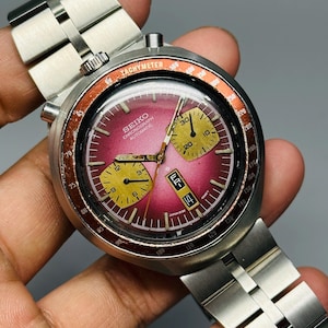 Preowned Vintage  Seiko Bullhead Chronograph Automatic  6138-0040 Cherry Dial ,CHRONOGRAPH AUTOMATIC ,Men&#39;s WATCH