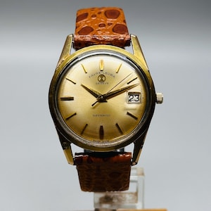 Raro reloj de pulsera automático Favre Leuba Dynamic chapado en oro de segunda mano para hombre, esfera original, reloj suizo para hombre.