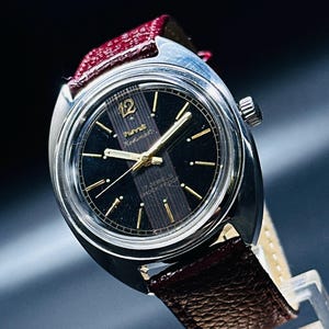 Vintage HMT Kohinoor Black Dial Hand Winding {self winding} Men&#39;s Watch Movement 17 jewels