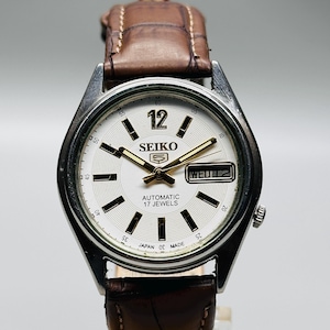 Vintage Classic White Seiko Automatic Men’s Watch | Rare Japanese Mechanical Collectible Watch , CL-7009,Gift for Him