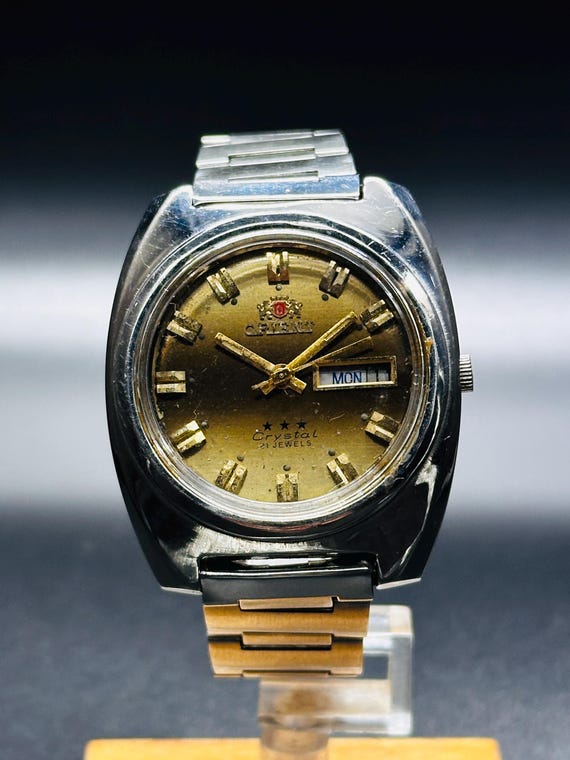 美品 ORIENT AB00-A0-A ゴールドCrystal 21JEWELS Vintage Orient Crystal 21 Jewels Automatic Date Watch 3
