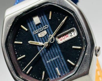 K*林様 稼働品 SEIKO セイコー5 文字盤ブラック 黒 自動巻き