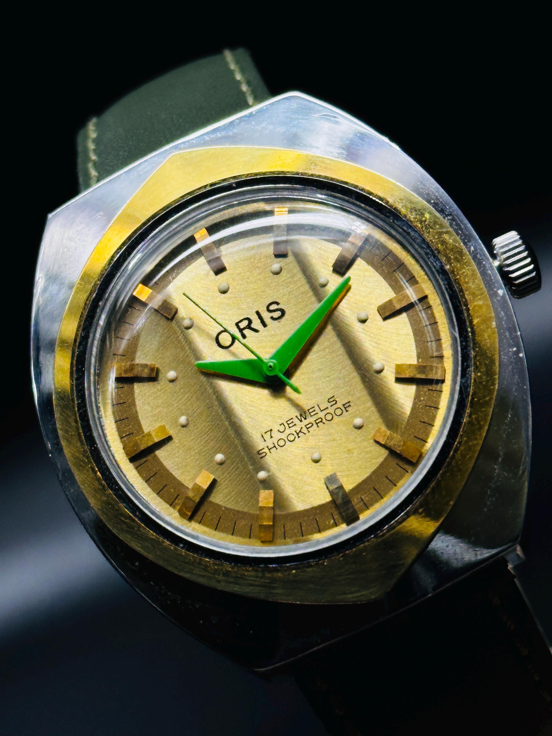 ORIS 17 JEWELS 腕時計 ゴールド Vintage Oris Gold Dial Men's Watch: Swiss Made 17 Jewels - Etsy