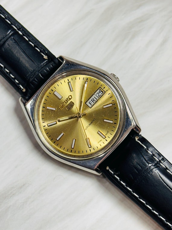 SEIKO セイコー SEIKO5 自動巻き ヴィンテージ SEIKO 5 自動巻き腕時計 ゴールド文字盤 AUTOMATIC ヴィンテージ