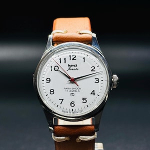 Vintage HMT Janata Watch White Dial Hand Winding {self winding} Men&#39;s Watch Movement 17 jewels
