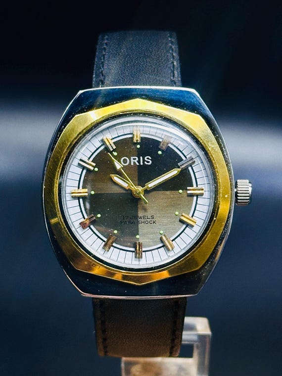 Vintage Oris Men's Watch: Brown Dial, Swiss Made, 17 Jewels - Etsy