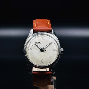 Vintage HMT Janata Watch White Dial Hand Winding {self winding} Men&#39;s Watch Movement 17 jewels