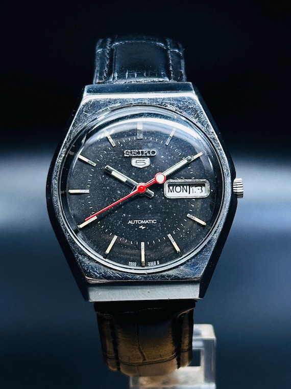 ヴィンテージ セイコー5 自動巻き腕時計：ブラックダイヤル デイ