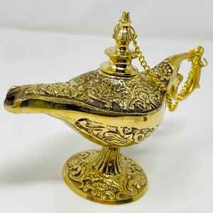 Brass Aladdin Lamp, 6 Inches, Vintage Solid Brass Handmade Aladdin