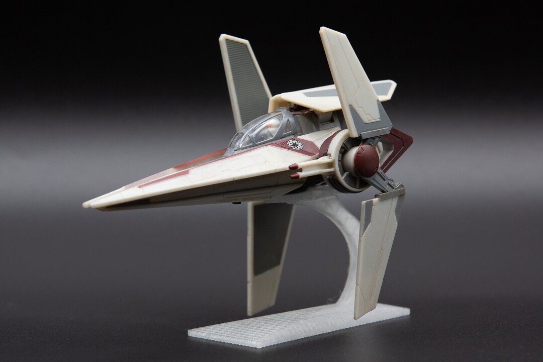 Star Wars Micro Galaxy Squadron Vwing Fighter Flight Stand Etsy