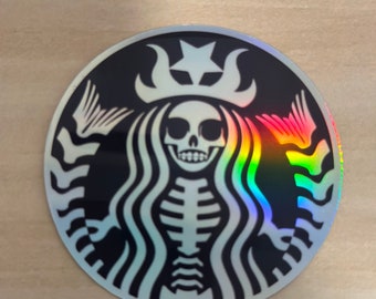 Shimmering Skeletal Siren: The Holographic Mermaid Skeleton of Starbucks