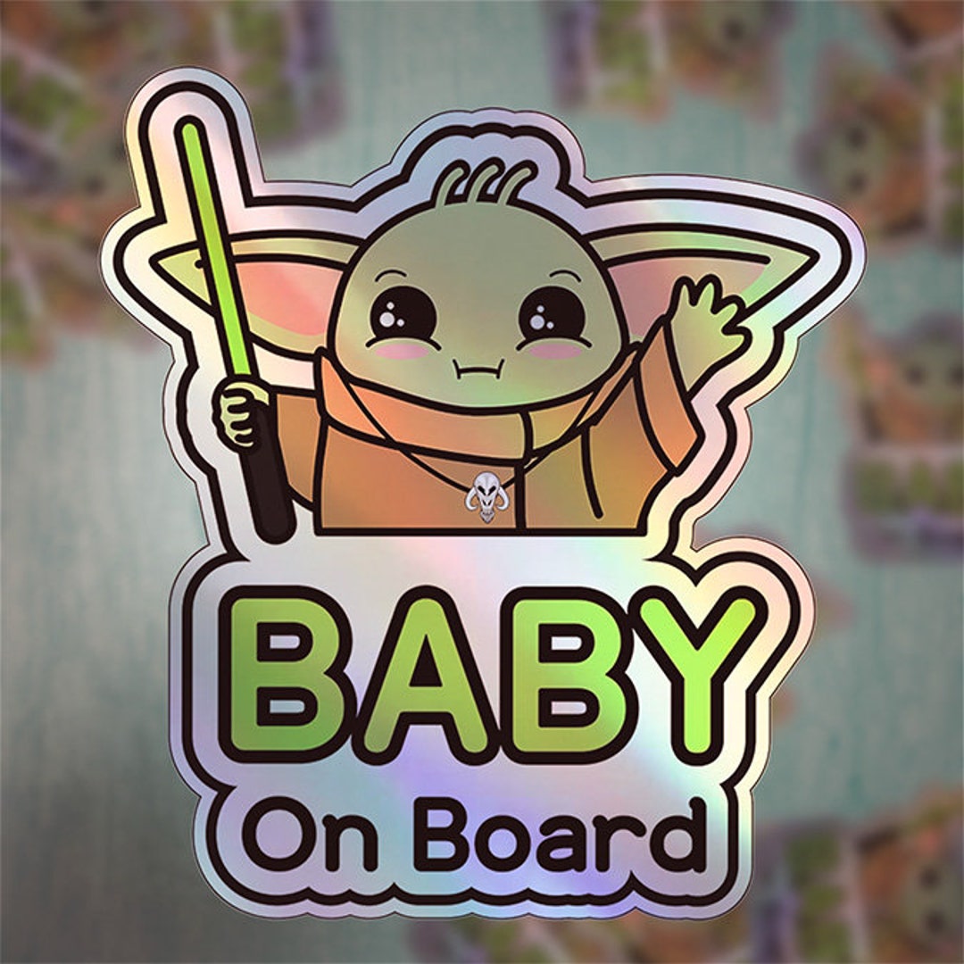 Sticker "Bébé à Bord" Yoda - Décoratif Pour Voiture, Vinyle Résistant