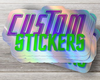 Customizable Holographic Sticker: Your Image, Your Text, Your Style