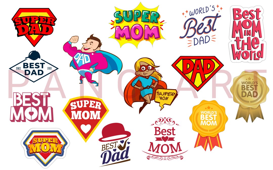 15 Pieces Mom & Dad PNG Cut Files | Instant Download - Etsy