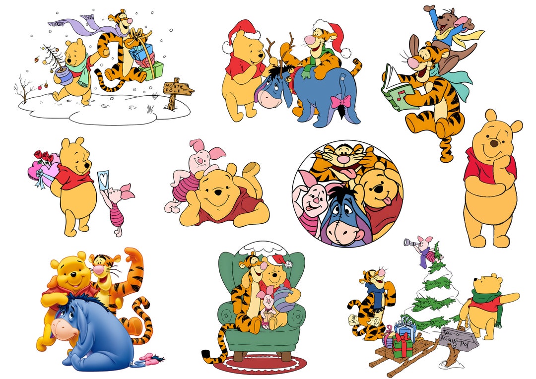 10 Pieces Winnie PNG Cut Files | Instant Download - Etsy