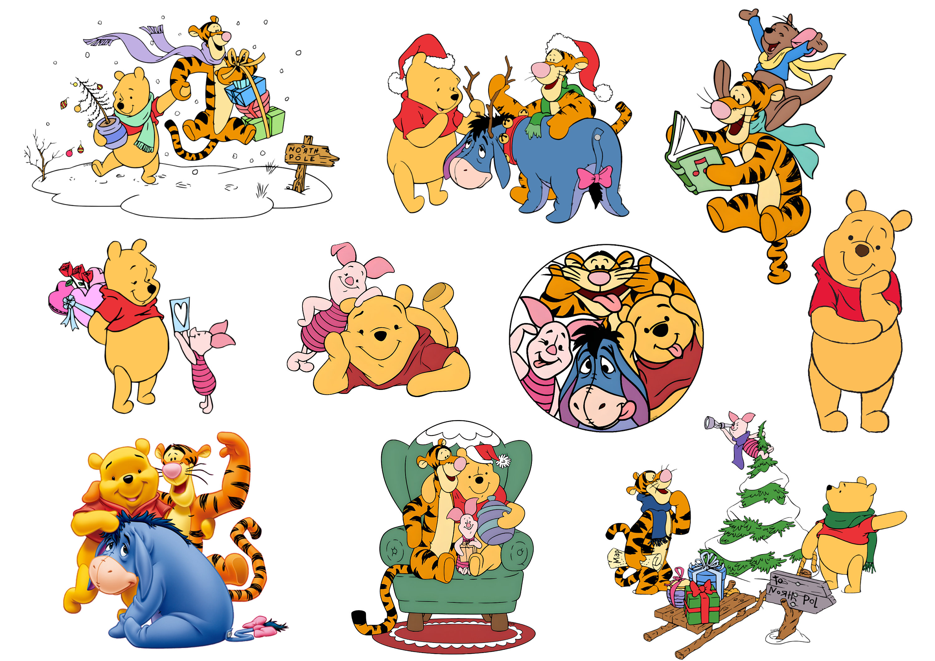 10 Pieces Winnie PNG Cut Files  |  Instant Download