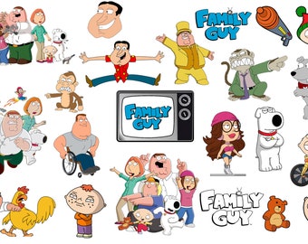 20 Pieces Family Guy PNG Cut Files  |  Instant Download