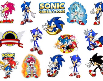 15 Pieces Sonic PNG Cut Files  | İnstrument | Instant Download