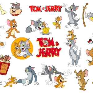 20 Pieces Tom Jerry PNG Cut Files  |  Instant Download