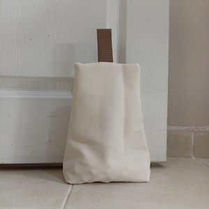 Handmade Canvas Door Stop Set of 2: Minimalist Cotton with Handle (Unfilled)