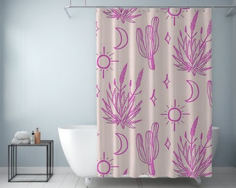 Boho Cactus Shower Curtain, Western Bathroom Décor, Desert Cactus Bathroom, Ranchy Home Decor, Best Selling Gifts, Girl Bathroom