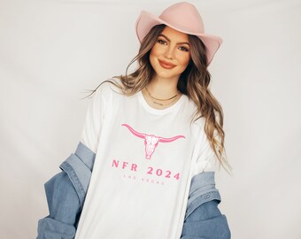 NFR 2024 T-Shirts, Las Vegas Rodeo Tee, Women's Gildan 64000L Softstyle Tee