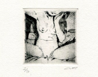 original dry point "love letter"