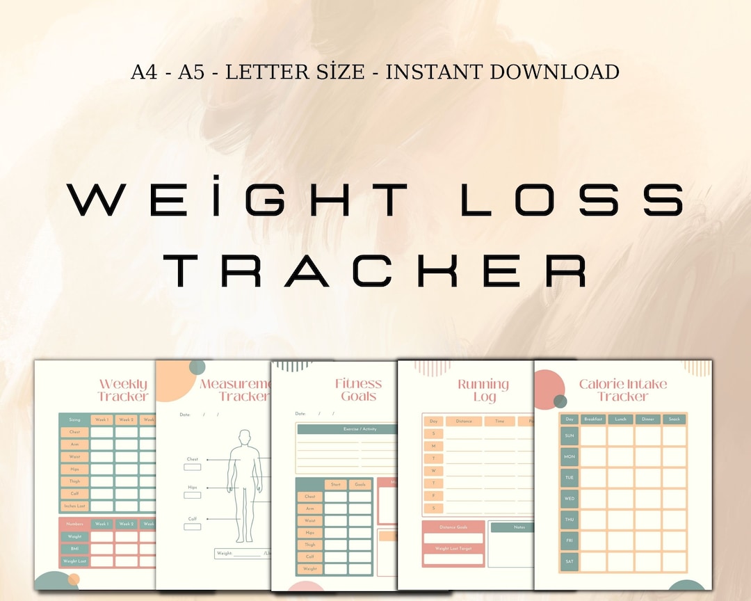 Weight Loss Tracker Weight Loss Diary Printable Fitness - Etsy