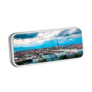 Scatolina box in alluminio, disponibile in tre colori diversi, con placchetta adesiva da apporre sul coperchio PERSONALIZZABILE!