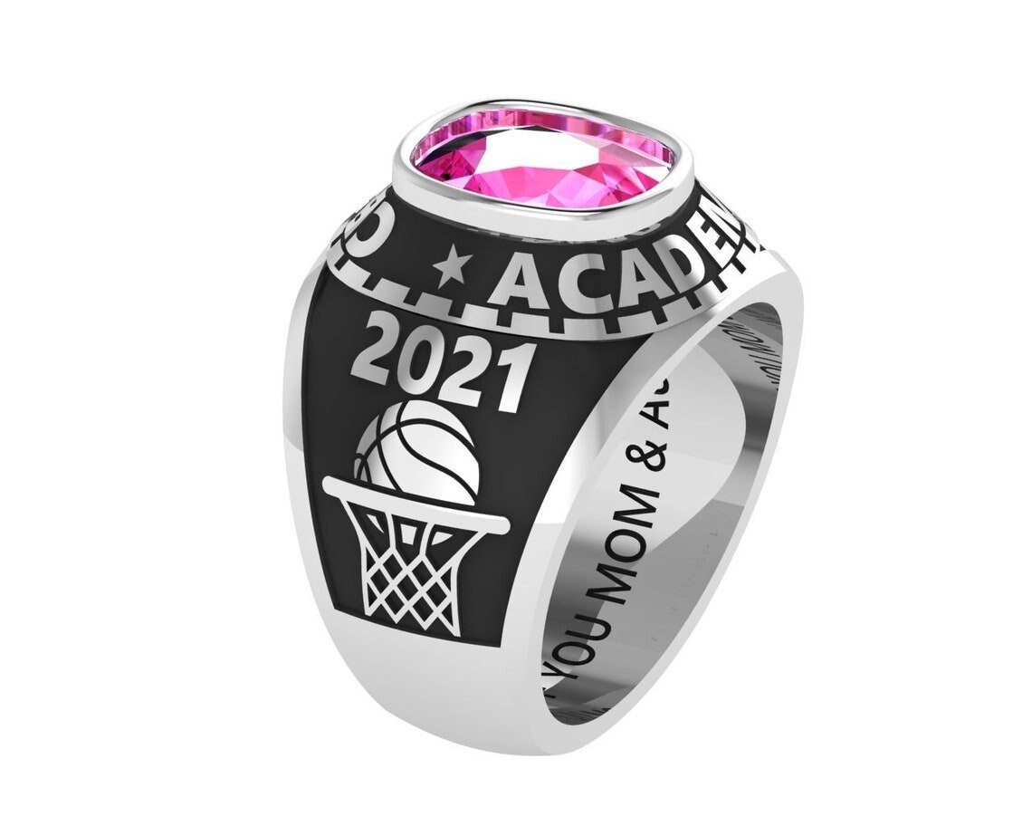 Custom Class Ring, Graduation Gift Ring High School Lass Ring, Birthstone Ring Women