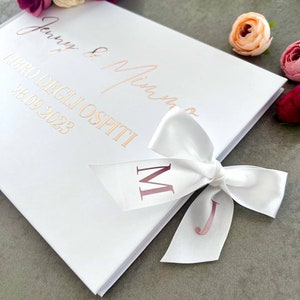 Libro degli Ospiti di Matrimonio Formato A4 Personalizzabile con Design elegante e moderno. 40 fogli bianchi lisce / 80 facciate. immagine 3