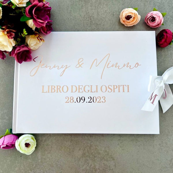 Plantvibes French Version Libro degli Ospiti per Feste di Matrimonio, Battesimo o Compleanno, 72 Pagine, Copertina Rigida, Carta di Alta qualità, Vintage Guestbook Ideale Come Libro dei visitatori