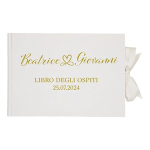 Libro degli Ospiti di Matrimonio Formato A4 Personalizzabile con Design elegante e moderno. 40 fogli bianchi lisce / 80 facciate. immagine 5