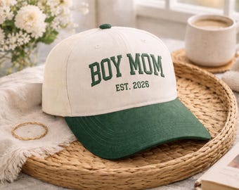 Custom Boy Mom Embroidered Hat Established 2026 New Mom Gift Pregnancy Announcement Baby Shower Gift for Mom