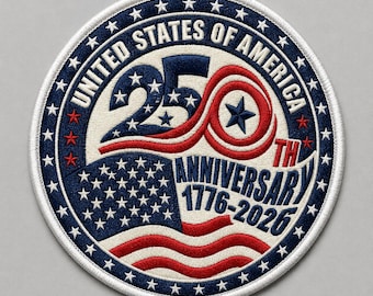 Custom Embroidered United States of America 250th Anniversary Patch Patriotic Flag Iron On Badge Applique