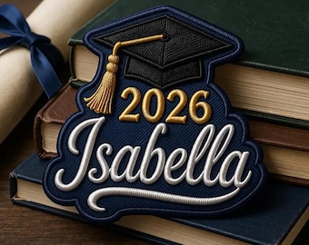 Custom Graduation 2026 Embroidered Patch Personalized Senior Graduate Iron On Patch for Jacket Backpack Hat Gift