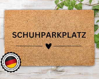 Kokos Fußmatte Schuhparkplatz 60x40cm| Rutsch- und wetterfeste Schuhmatte Abtropfmatte und Schuhablage | Kokosmatte für Innen und Außen