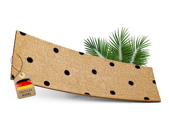 ElbFuchs® Coconut Doormat with Dots | 75 x 25 cm | Black or White | Non-Slip Coconut Doormat | Coconut Mat | Doormat | Indoor and Outdoor