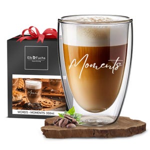 Double-walled latte macchiato glass | MOMENTS | 350ml [NEW] Ideal as thermal glasses for cappuccino | Coffee glasses | Tea glasses